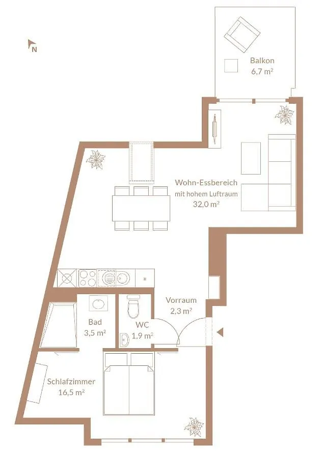 דירה Penthouse Wien Mit Parkplatz Und Balkon